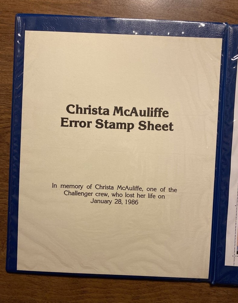 Christa McAuliffe Challenger Space Shuttle Error Postage Stamp Sheet Africa D2