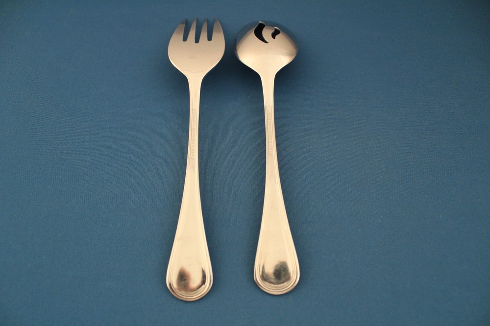Cuisinart MANSFIELD Serving (2pc Set) Pierced Spoon / Fork 18/10 Stainless Korea