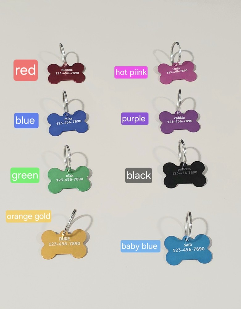 Bone Dog Tags Laser Engraved ID Tags