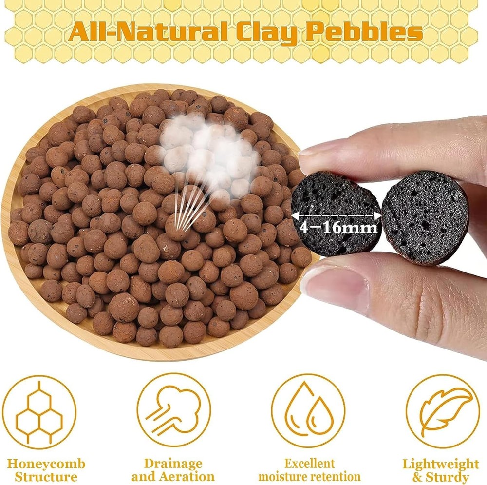 Hydroton Clay Pebbles for Hydroponics, 10lb