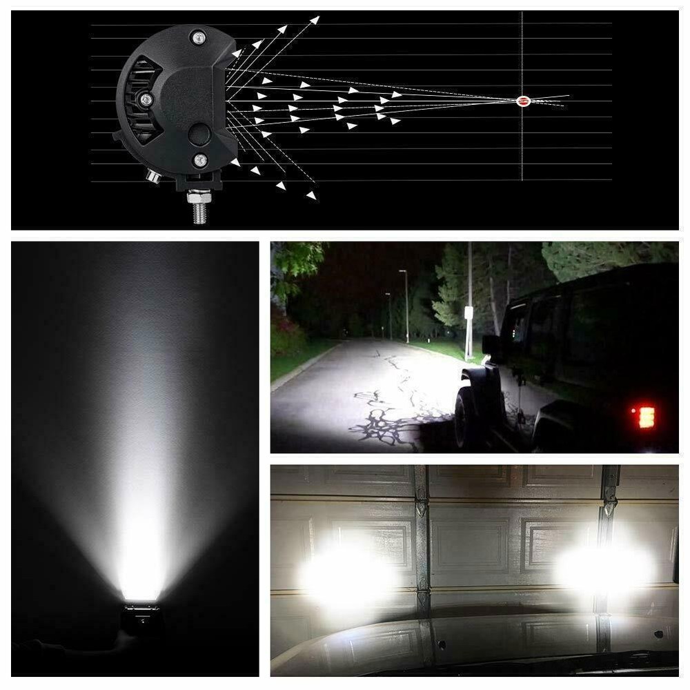 2pcs 7" Rectangular Marine Pontoon Docking Led Work Lights Boat Head Light 12V