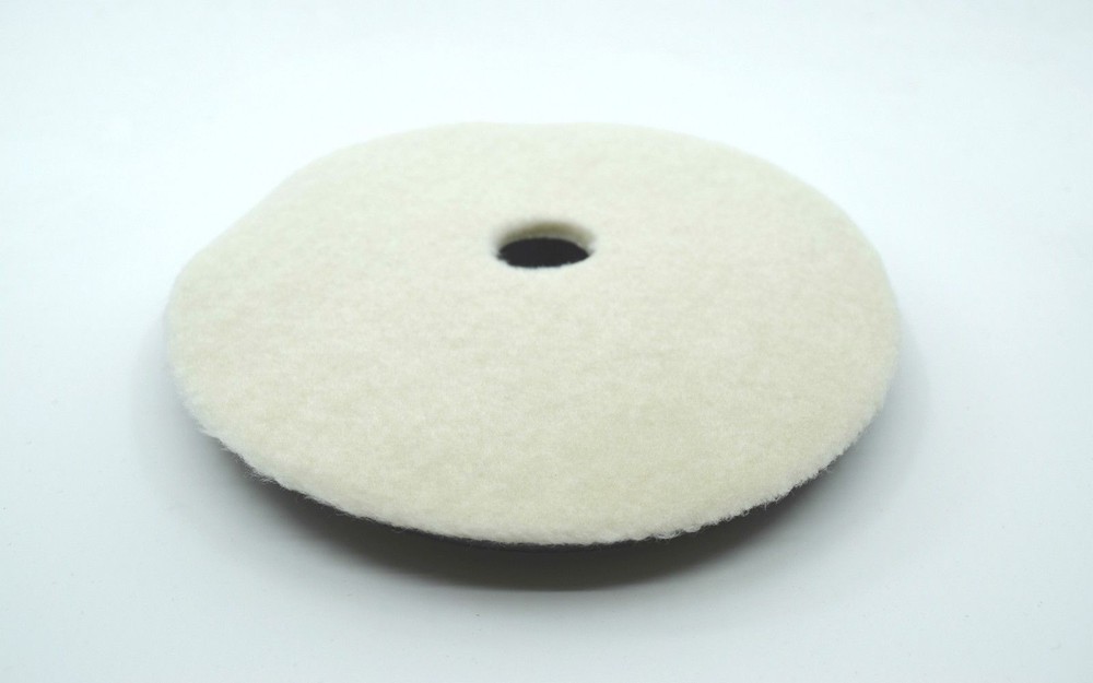 6" Hook & Loop WHITE 100% WOOL Mini Buffing Pad for HEAVY CUTTING