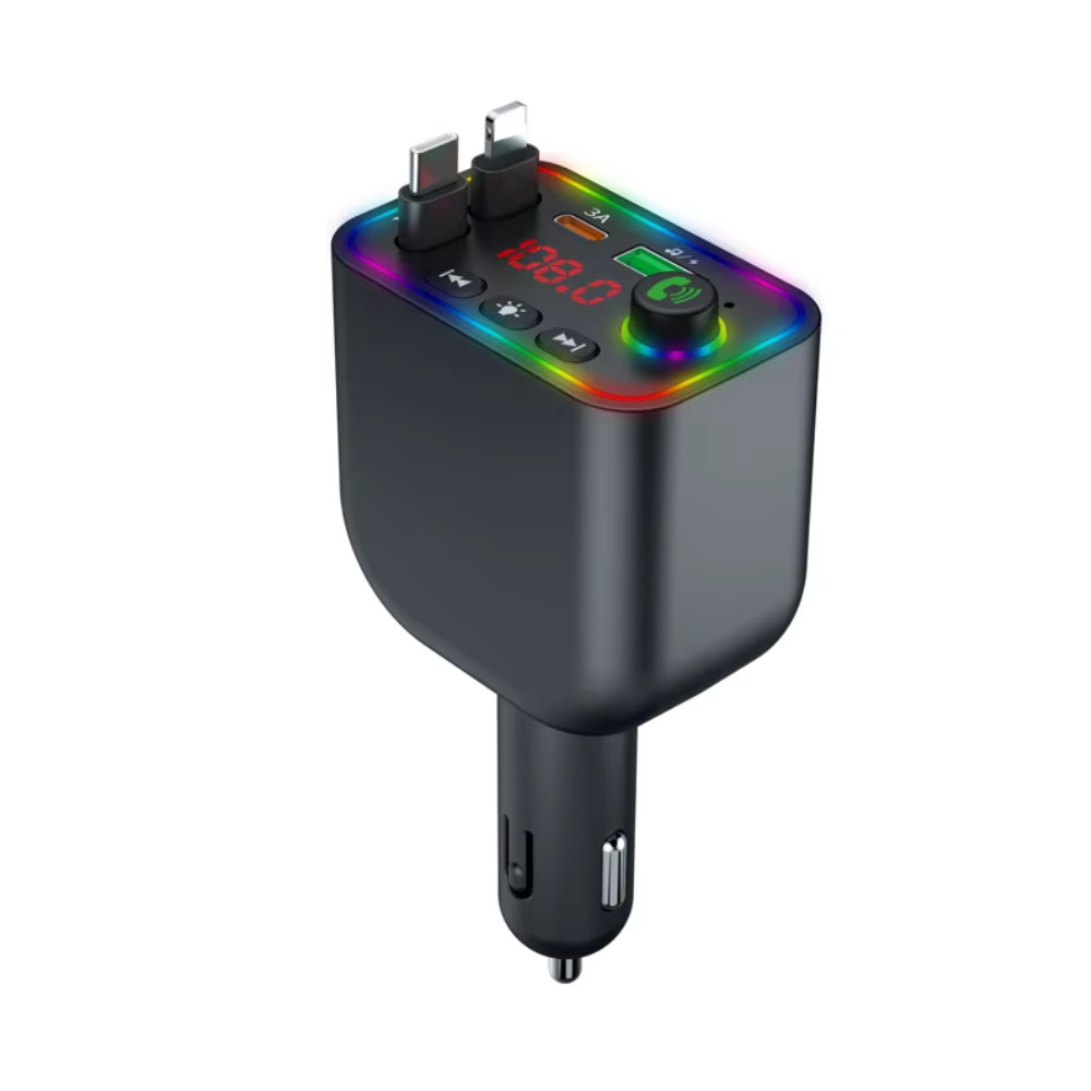 Car Fast Charger Adapter Bluetooth 5.3 Wireless FM Transmitter MP3 Player USB-C