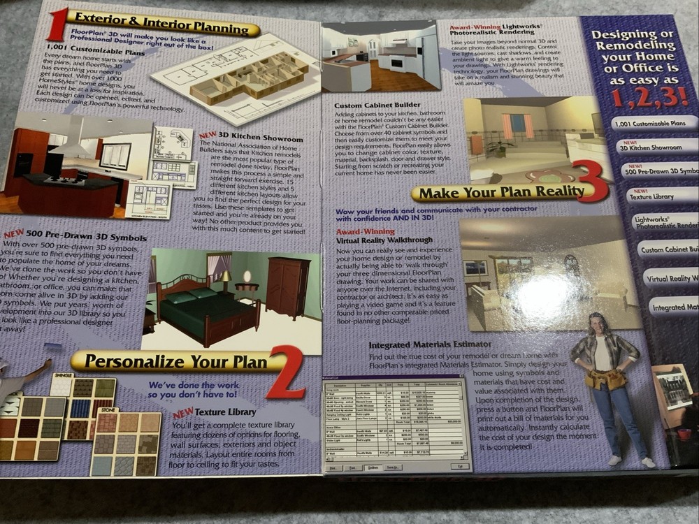 IMSI FloorPlan 3D Home Design 6.0 Windows 95/98/2000 Software New In Box