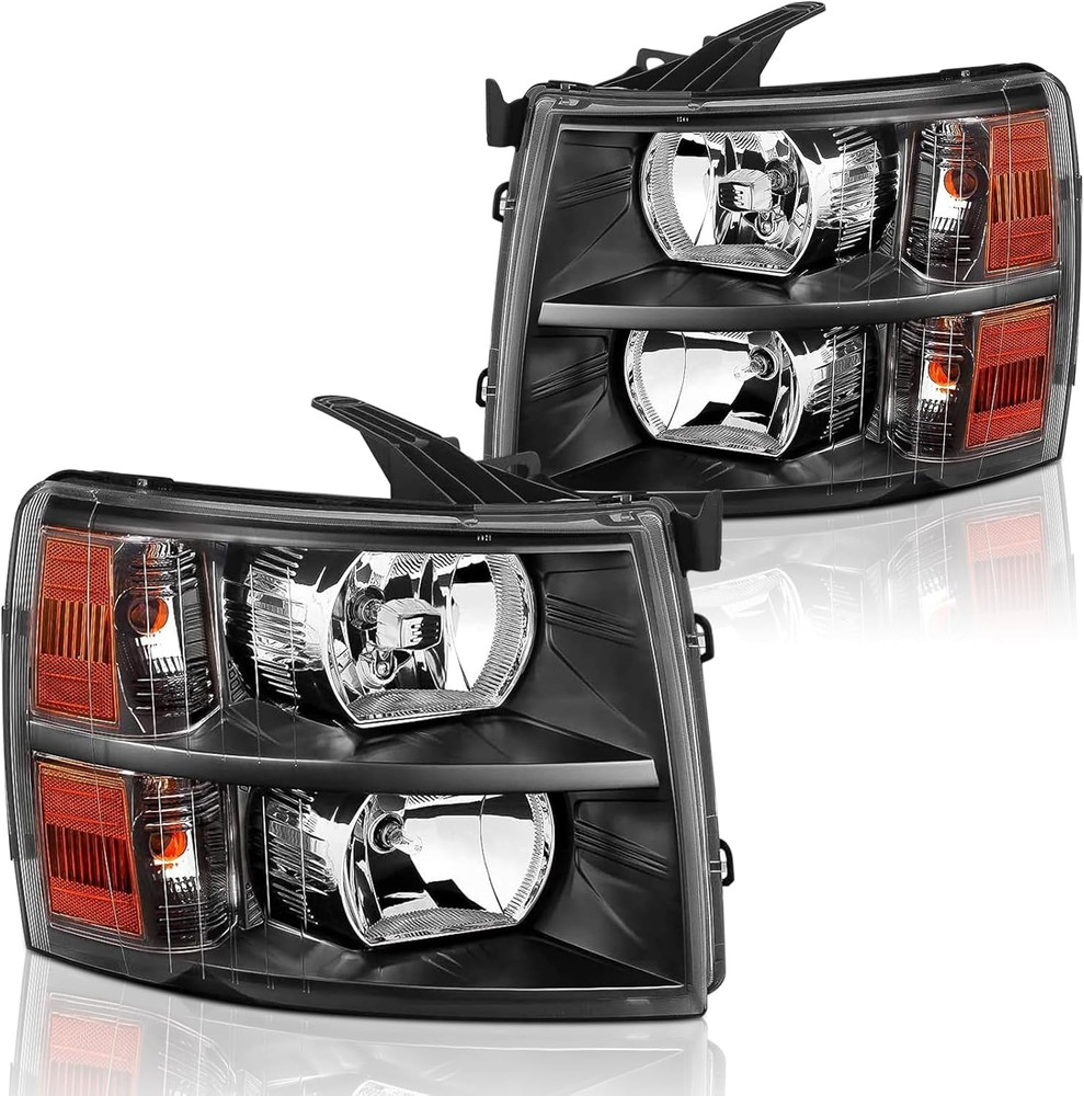 Headlights Assembly Pair for 2007-2013 Chevy Silverado 1500/2007-2014 Chevy Silv