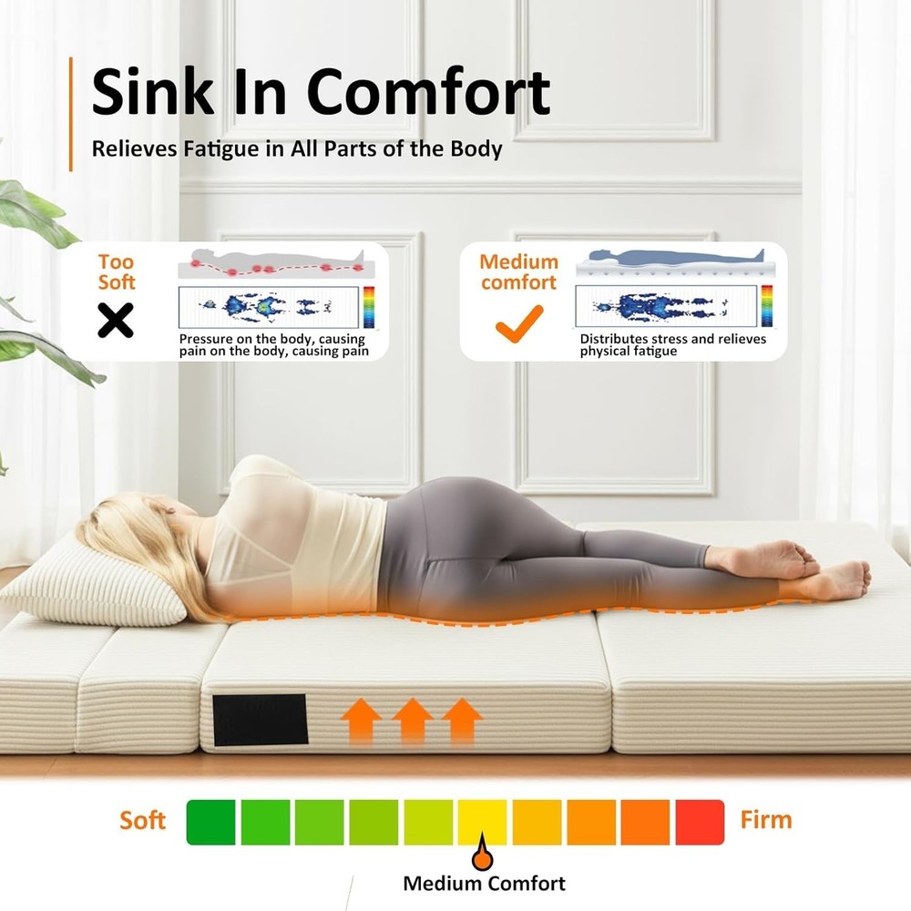 Modern Space-Saving Folding Sofa Bed - Luxury Memory Foam Convertible Couch