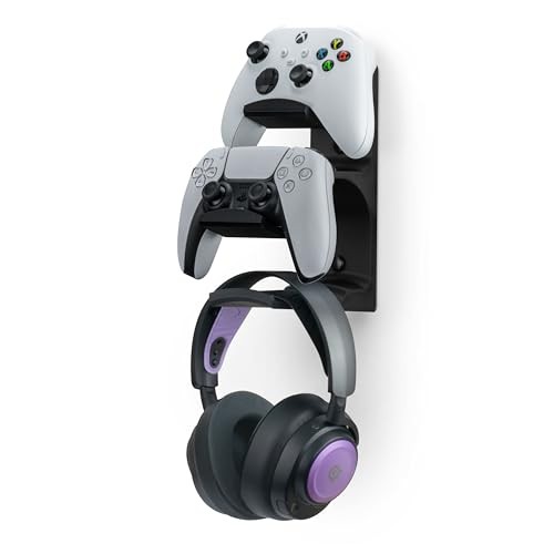 The Behemoth - Dual Game Controller & Headphone Stand Wall Mount Holder -