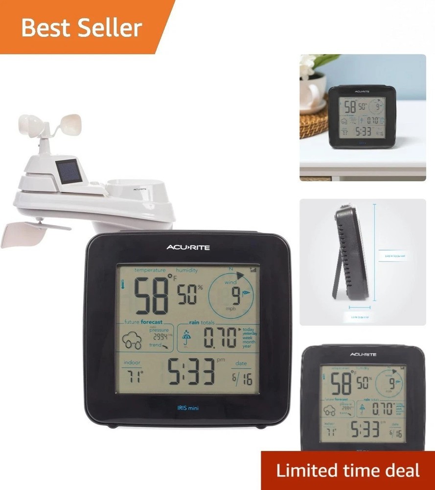 Sleek Iris Weather Station: Real-Time Forecasts & Multi-Feature Wireless Display