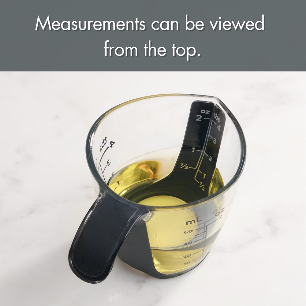 (4 pack 1/4C Plastic Mini Measuring Cup Black/Transparent