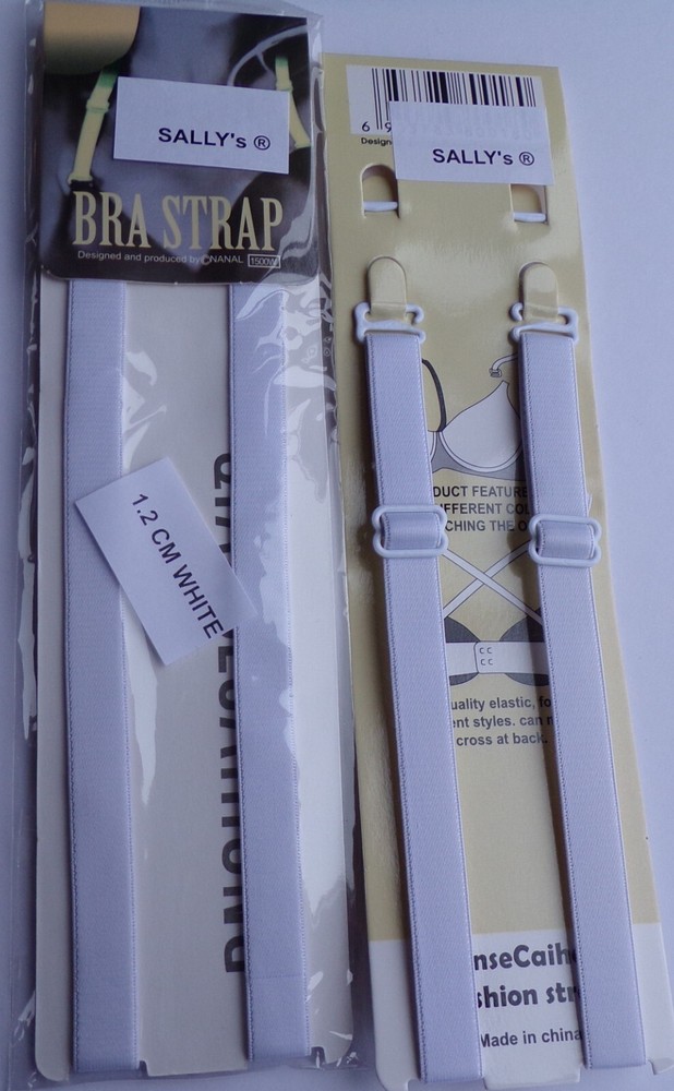 BRA STRAPS REPLACEMENTS - ADJUSTABLE - 1.2CM - WHITE