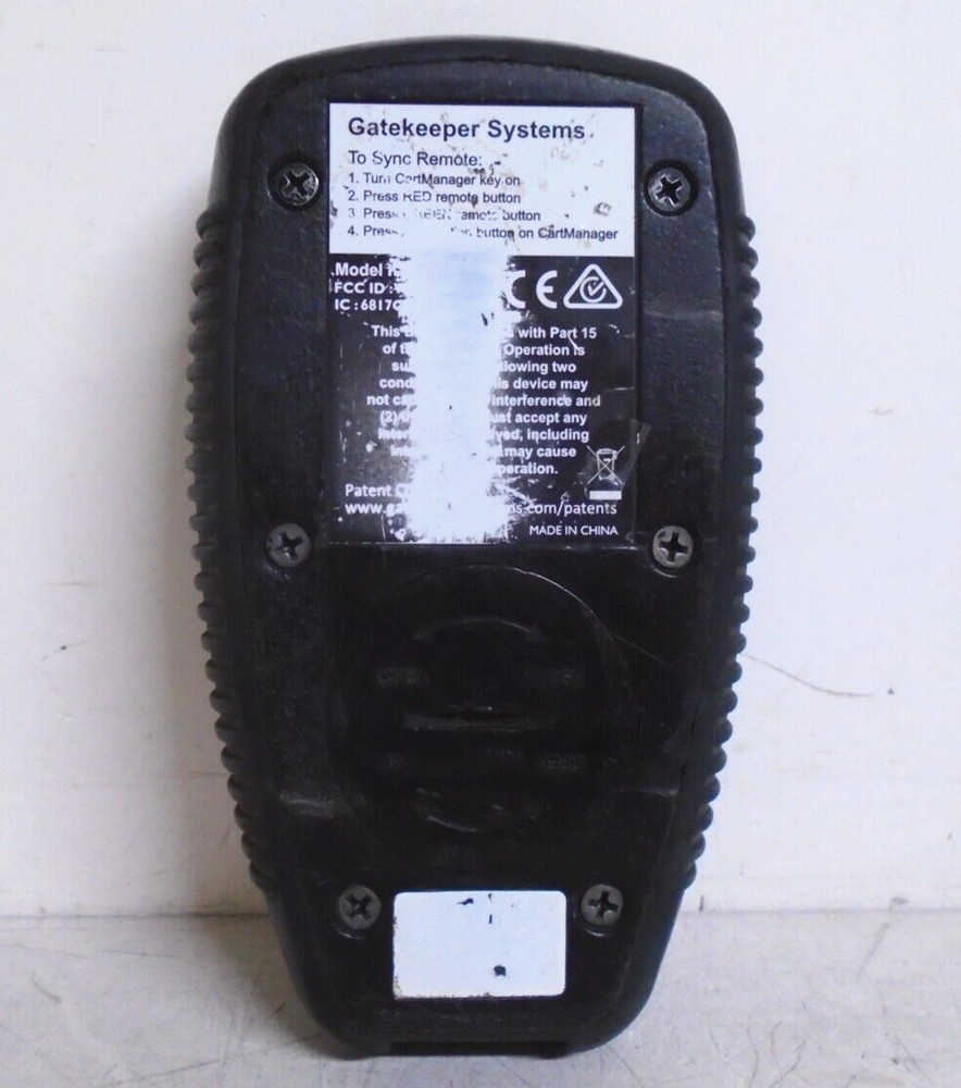 Gatekeeper Systems K-9400 Cart Manager 5-Button Remote Control For Cart Pushers