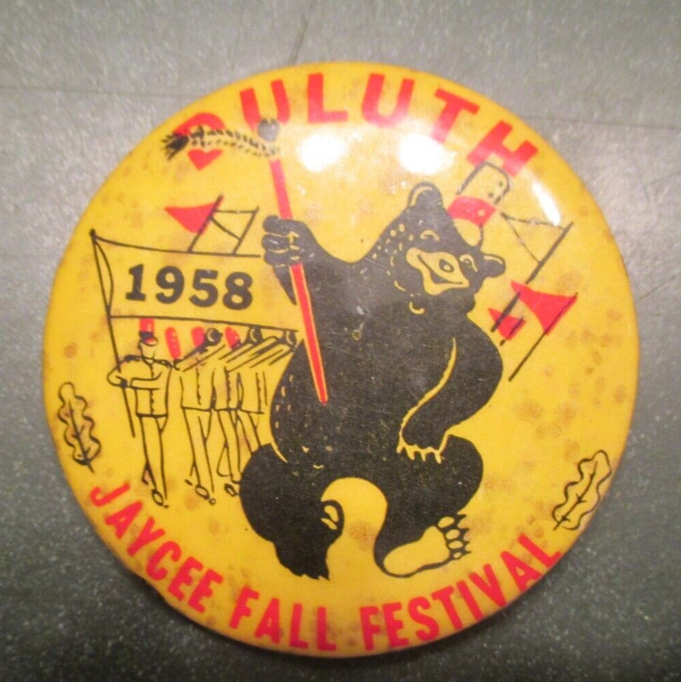 Duluth Minnesota 1958 Jaycee Fall Festival Pinback Button