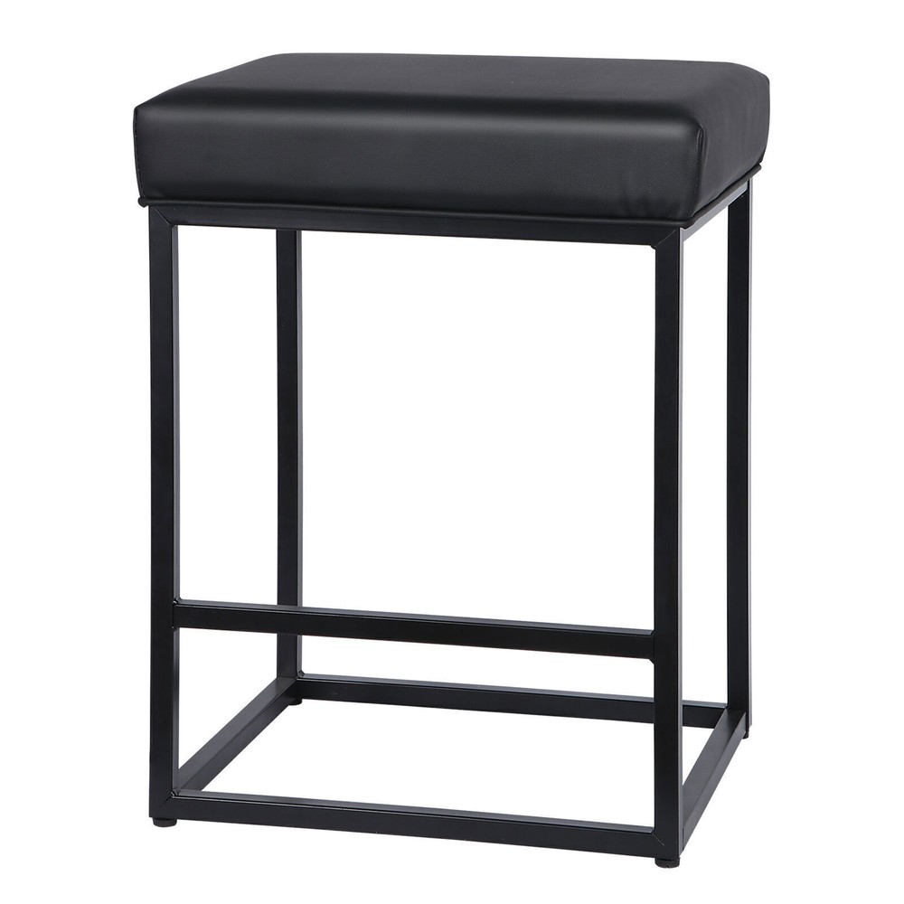 Set of 2 for Kitchen Counter Backless Modern Square Barstools Support 330 LBS
