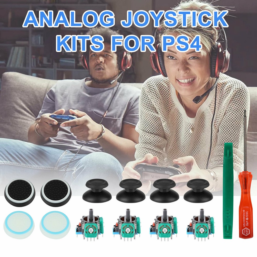 For PS4 Controller Analog Stick Joystick Parts With Caps Replacement Tool Kits