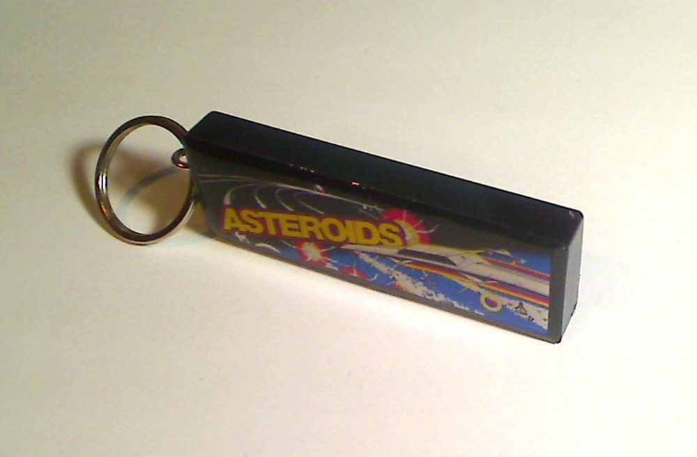 Asteroids Arcade Marquee Coin Door accessory Keychain