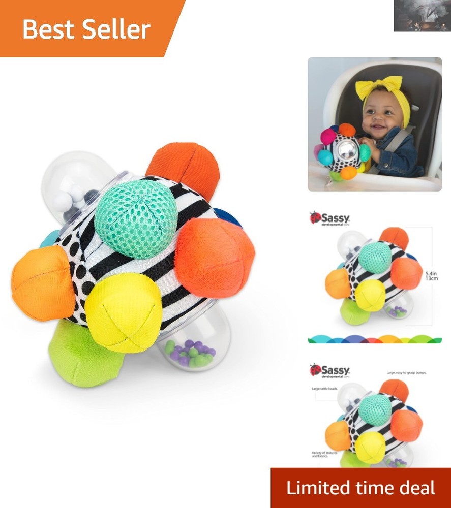 Bright Multi-Textured Bumpy Ball - Ideal for Motor Skill Development in Babies