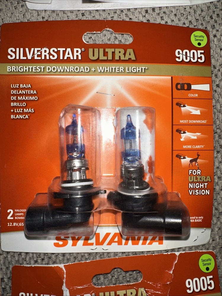 SYLVANIA 9005 SilverStar Ultra High Performance Halogen Headlight Bulb, 2 Bulbs