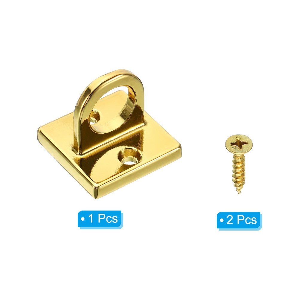 Pad Eye Plate U Hooks Ceiling Hook Wall Mount Loop for Hanging Ropes Golden