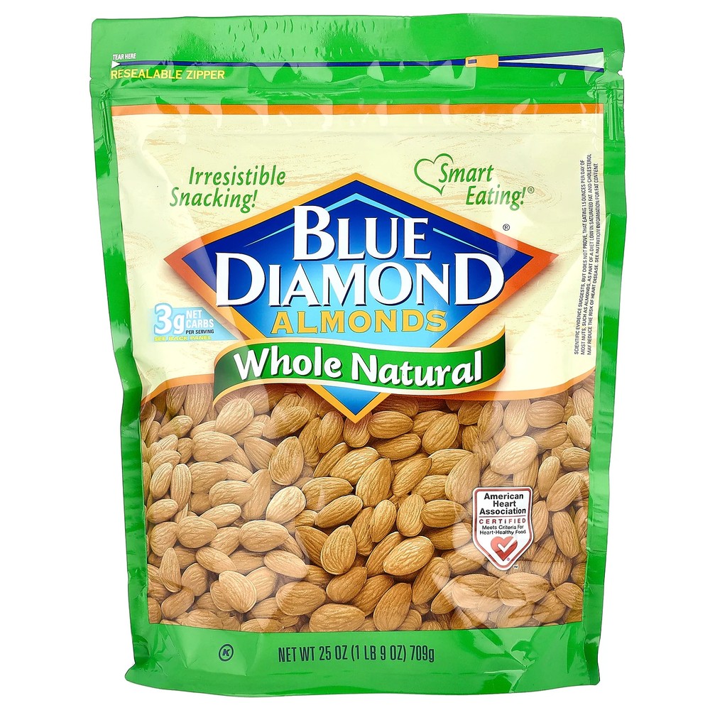 Almonds, Whole Natural, 25 oz (709 g)