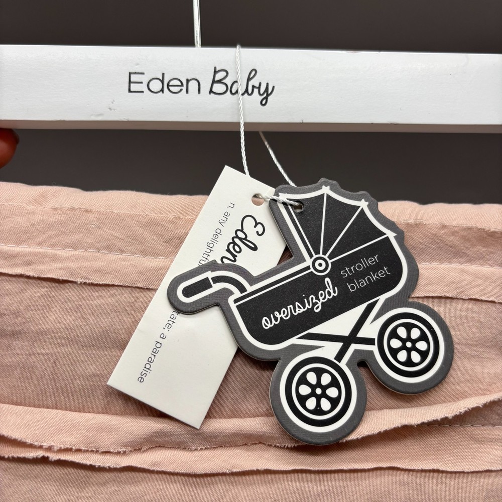 Eden Baby Stroller Blanket Oversized Light Clay 30x40 Soft Polyester Prewashed