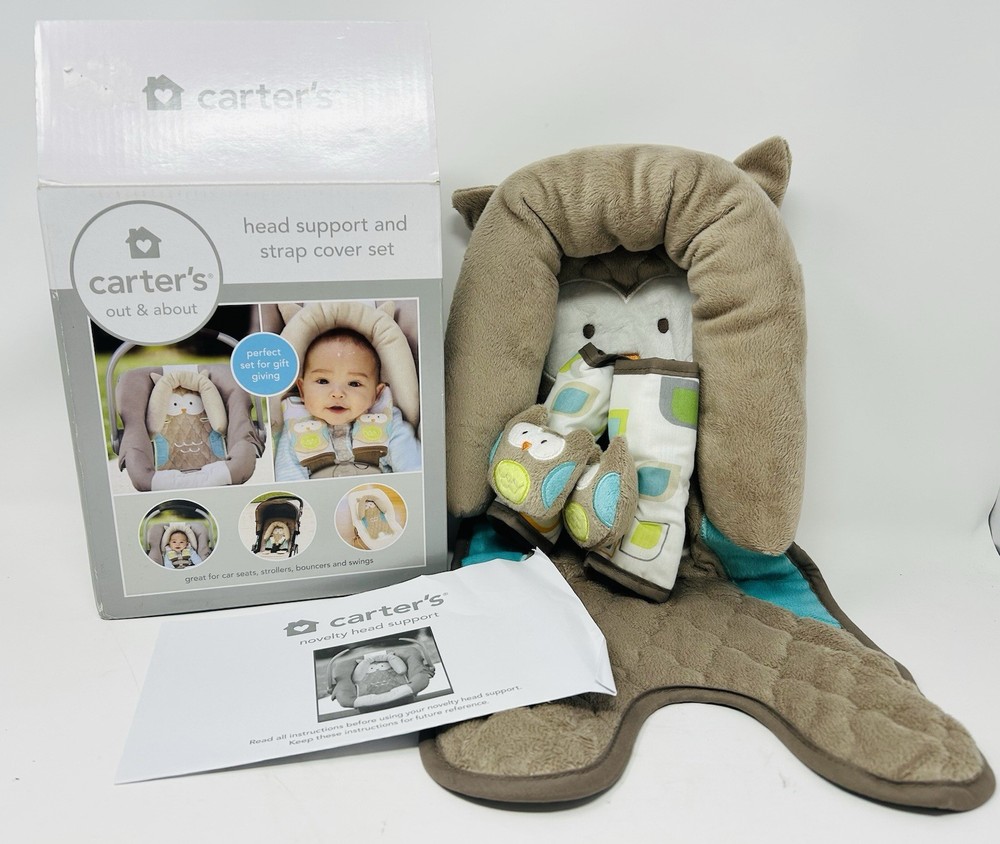 Carter's Owl Infant Head Support And Strap Cover Set