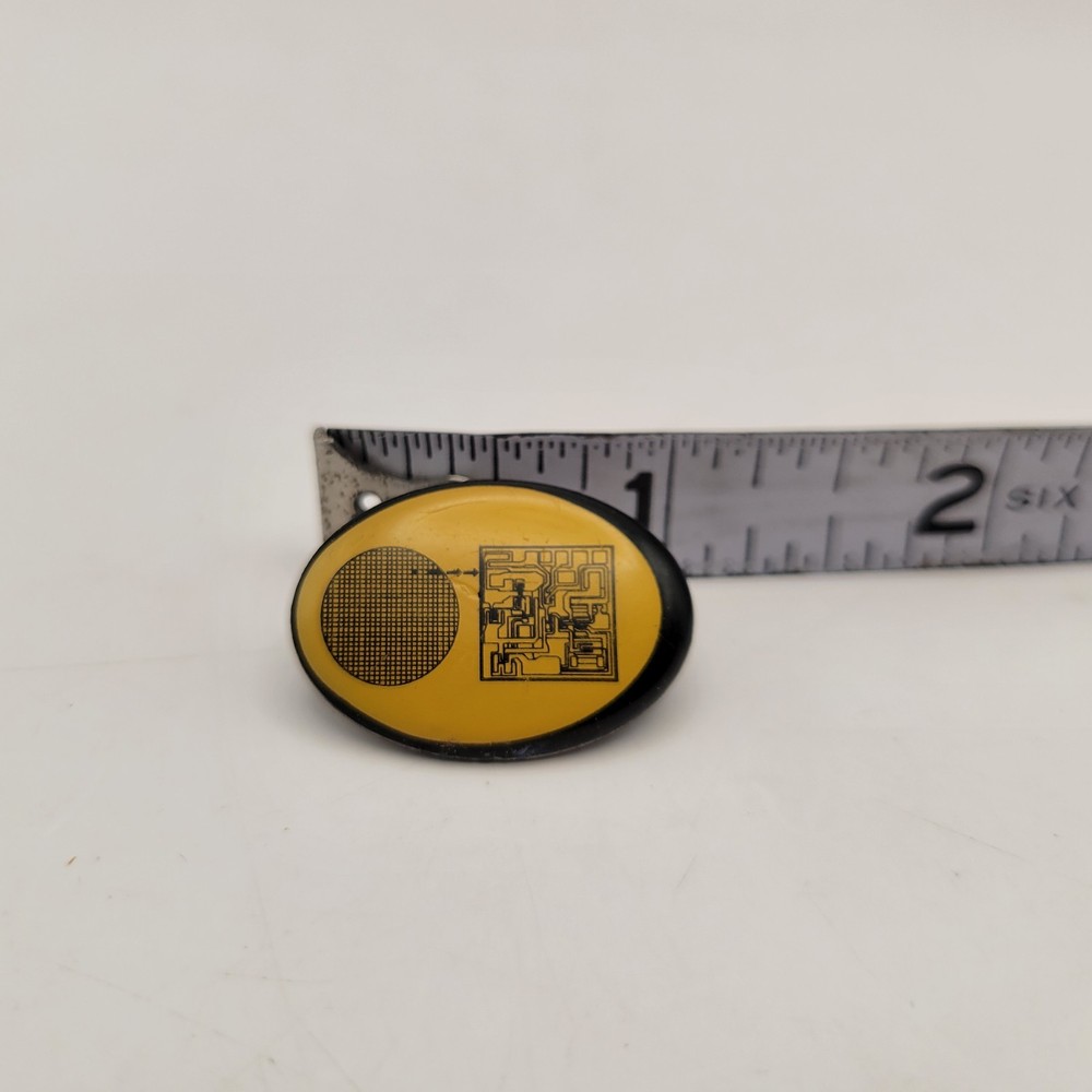 Vintage 60s Computer Microchip Promotional Lapel Pin