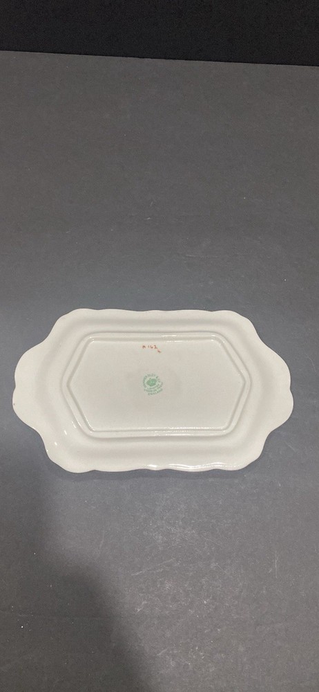 Hammersley Small Rectangular Trinket Tray Butter Dish Rose And Blue Daisys Eng.