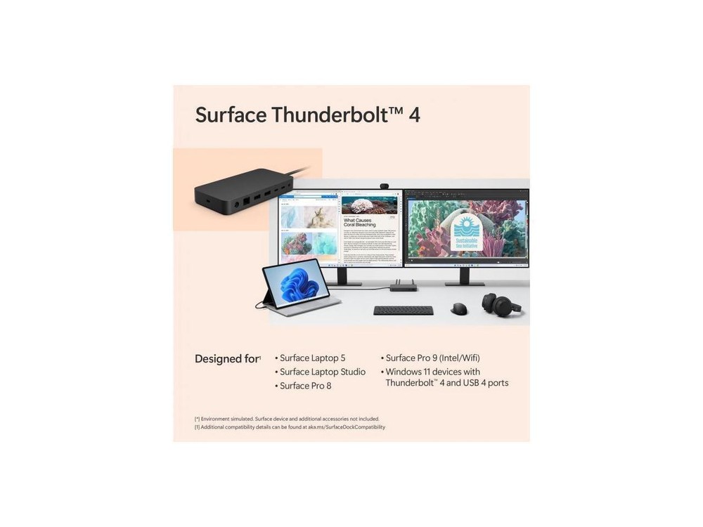 Microsoft Surface Thunderbolt 4 Docking Station - Black (T8H-00001)