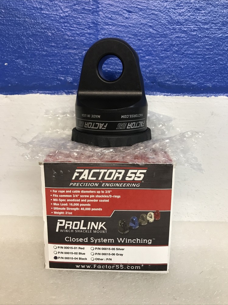Factor 55 00015-04 Black Prolink Winch Shackle Mount New With Box