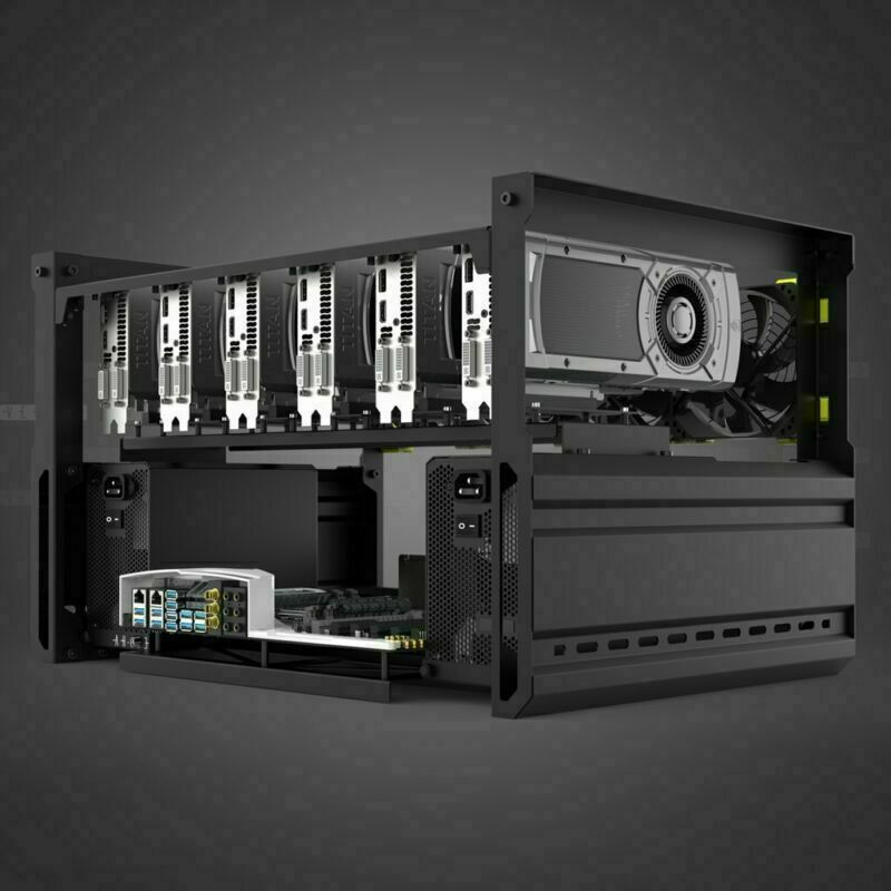 Veddha T3 6-GPU Mining Case Aluminum Mining Rig Open Air Frame Case