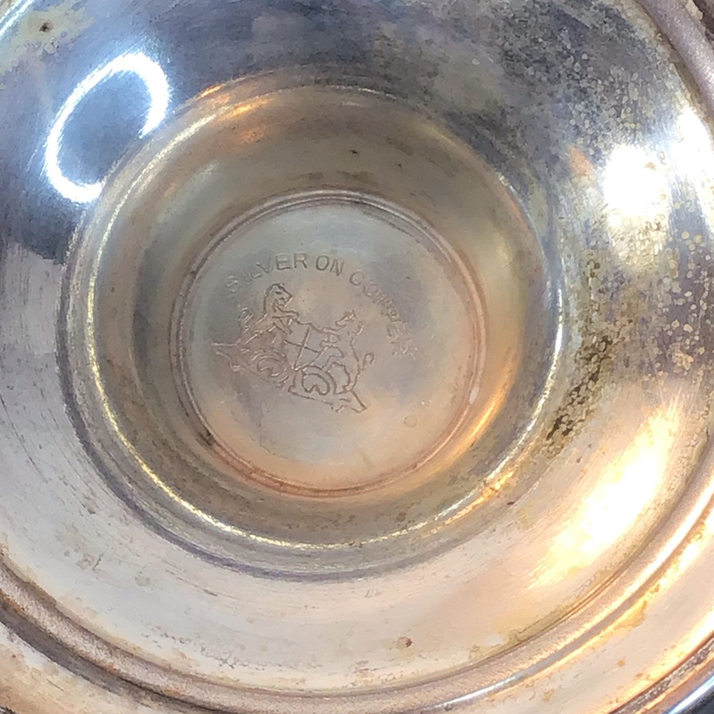 Silver On Copper Sugar Pot, Dish Beautiful Piece. Read Description