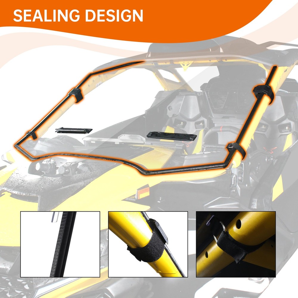 Front Full Vented Windshield Compatible with 2024 2025 Can-Am Maverick Yellow