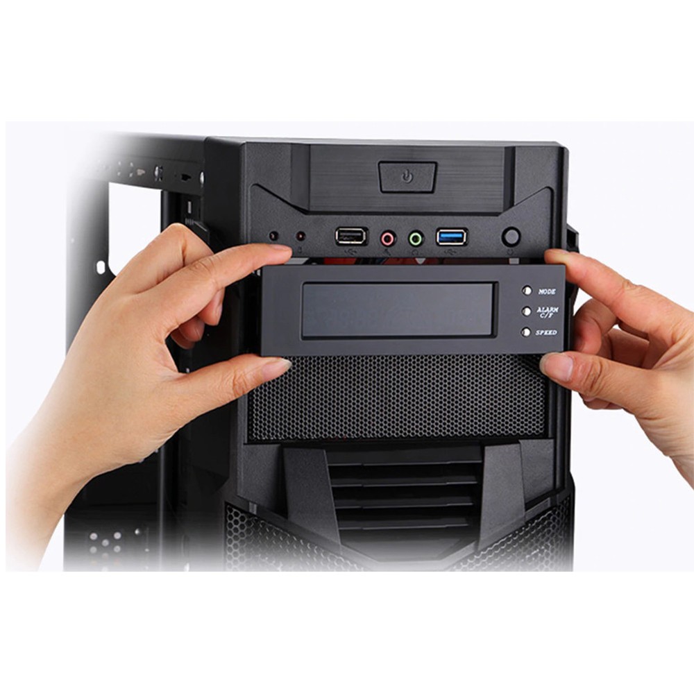 5.25 inch PC Bay Front Panel LCD 3 Fans Speed Temperature Sensor Controller