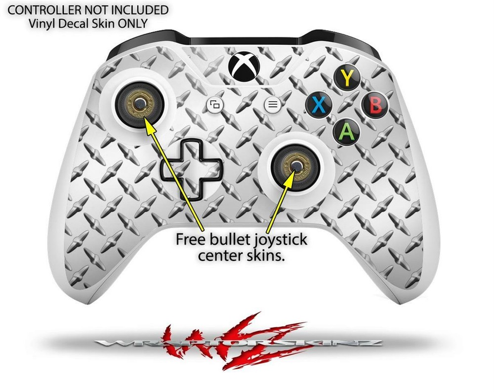 Skin XBOX One S Console Controller Diamond Plate Metal