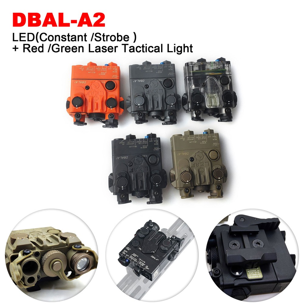 DBAL-A2 Red/Green Laser With White Strobe Light Flashlight Tactical Hunting