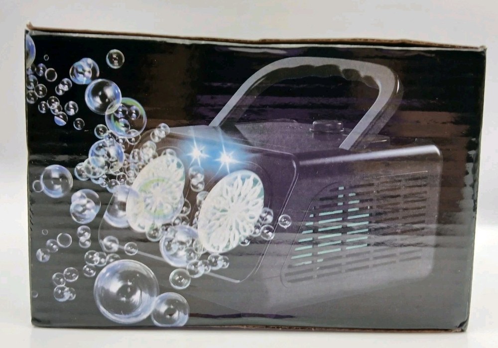 Automatic Portable Black Stage Bubble Machine Blower w/2 Fans