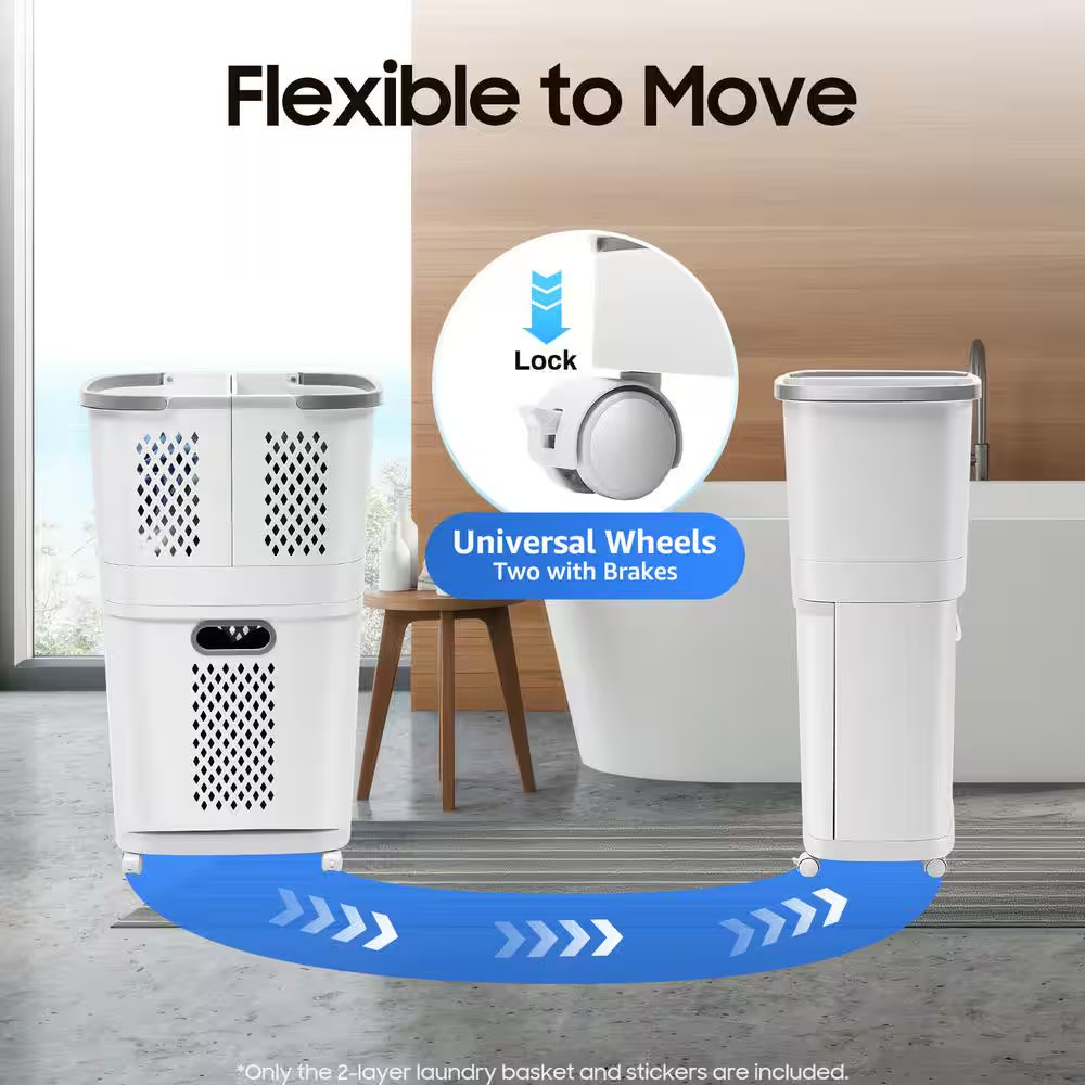 Floor-Standing Movable Household Laundry Hamper Cart