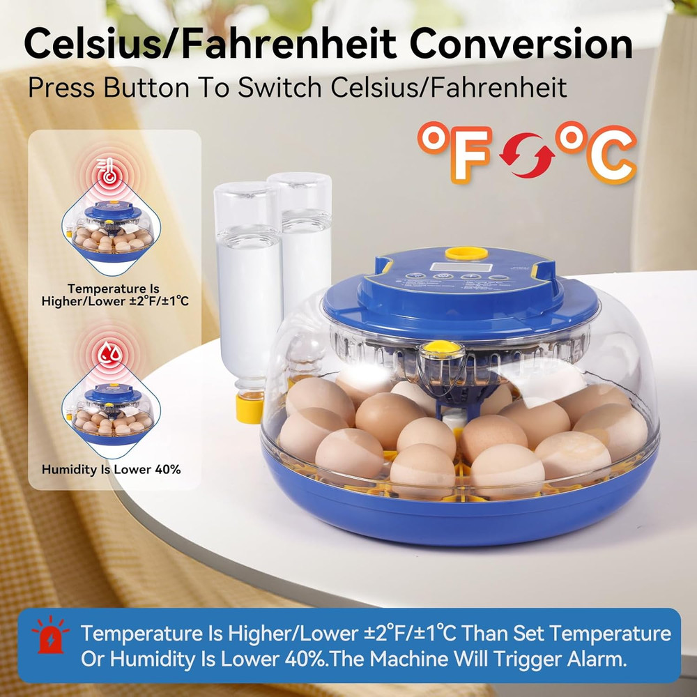 18 Egg Incubators for Hatching Eggs, Chicken Egg Incubator with Automatic Egg Tu