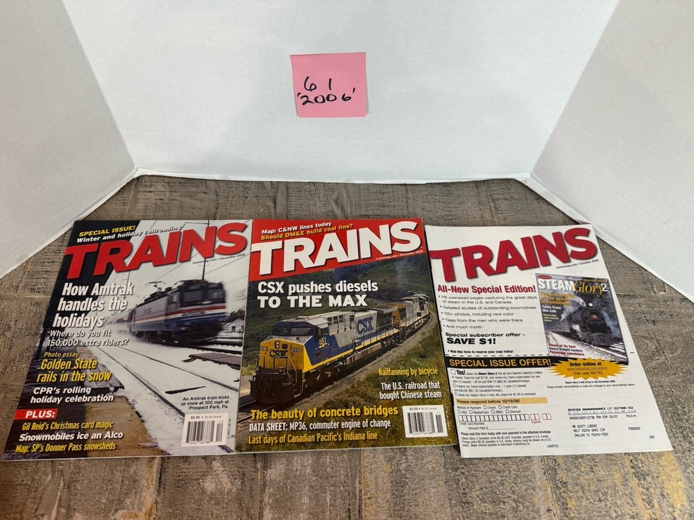 Trains Magazine Bundle Of 12 Issues #61 Year 2006