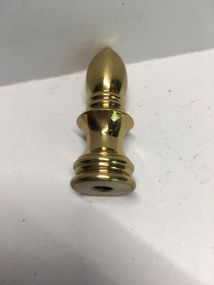 2" TALL Solid Brass Polished Bullet Shaped Lamp Finial 1/4 -27 Thread
