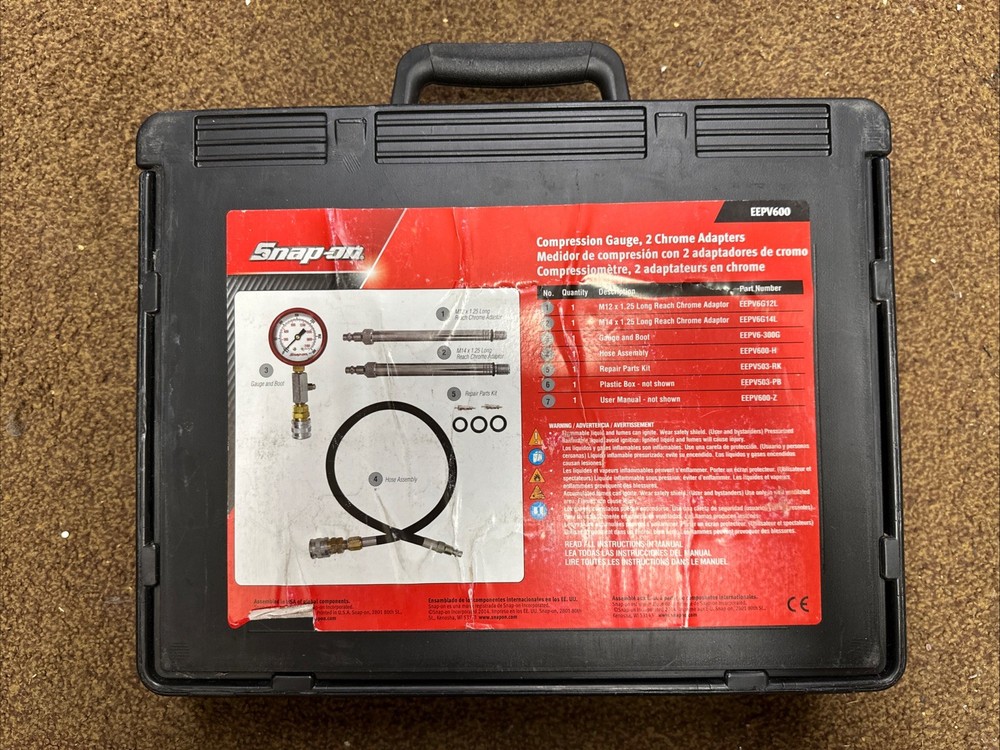 Snap-On EEPV600 Automotive Compression Gauge Set Never Used.