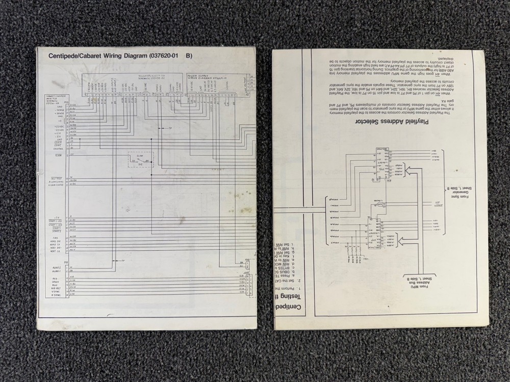 Atari Centipede CABARET Arcade Video Game Manual Schematics ORIGINAL