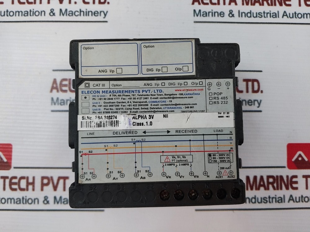 Elmeasure Alpha 3V 3-Phase Voltmeter