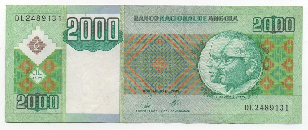 ANGOLA 2000 KWANZAS 2003 PICK 151 LOOK SCANS