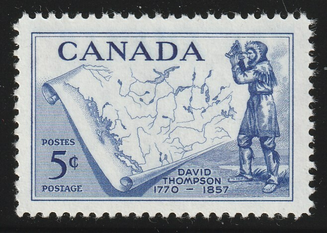 Canada #370, David Thompson, MNH Stamp 1957