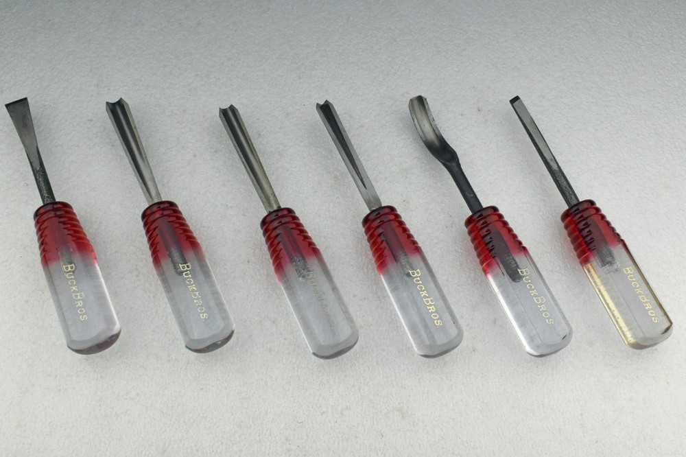 VTG Buck Bros 6-Piece Wood Carving Tool Set no. 306 Chisels & Gouges MADE IN USA