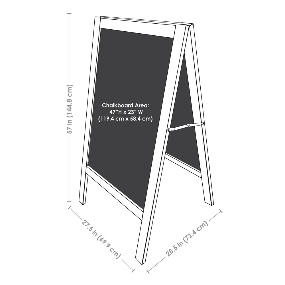A-Frame Double Magnetic Chalkboard - Graywashed by Sunnydaze