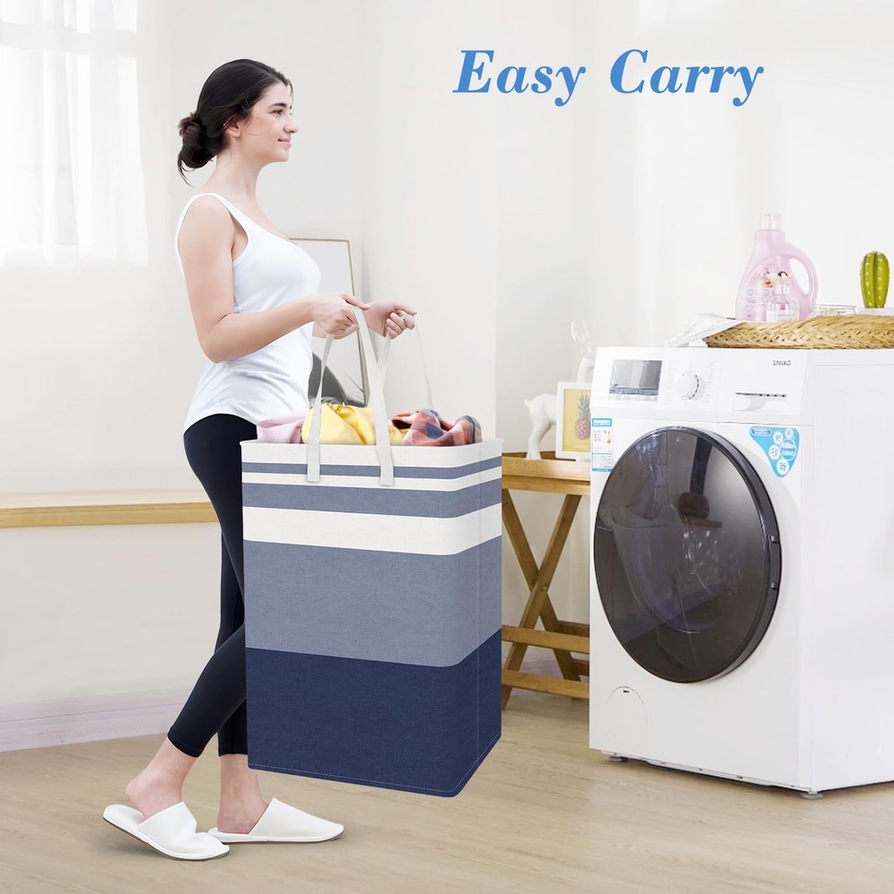 3-Pack Laundry Basket, Freestanding＆Waterproof Laundry Hamper, Collapsible Ta...