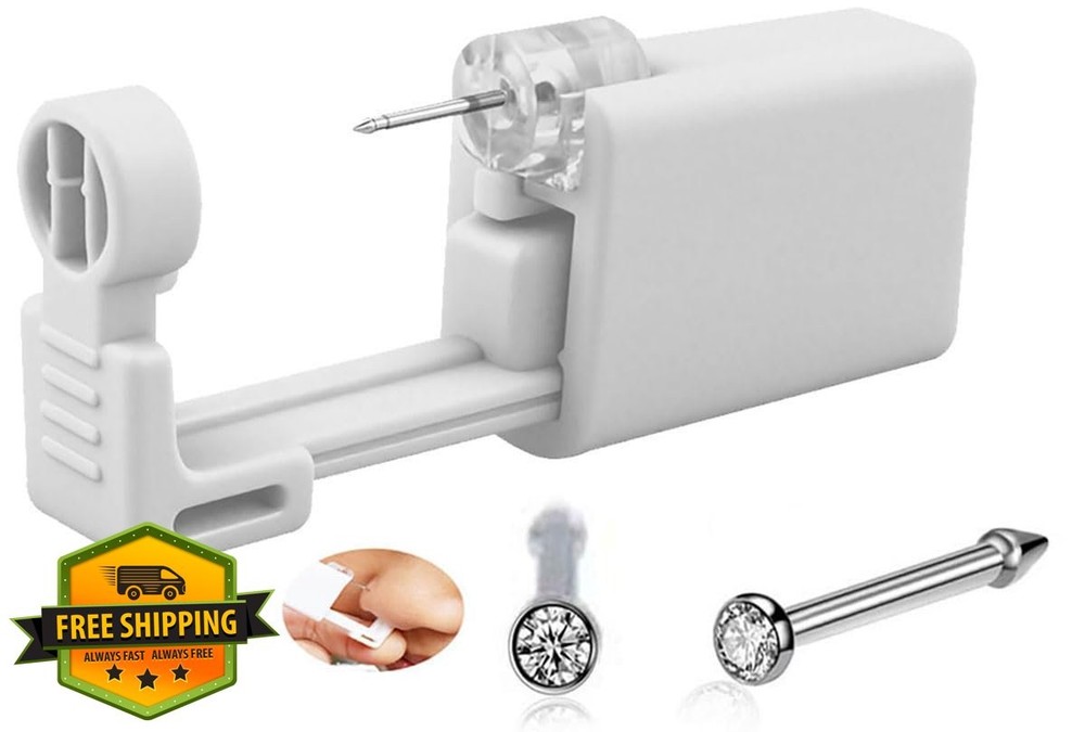 Nose Piercing Kit Tool White Self Nose Piercing Gun