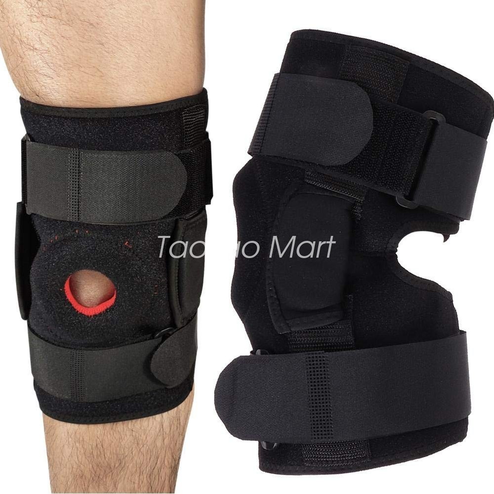 Hinged Knee Brace Compression Sleeve Joint Support Open Patella Stabilizer Wrap